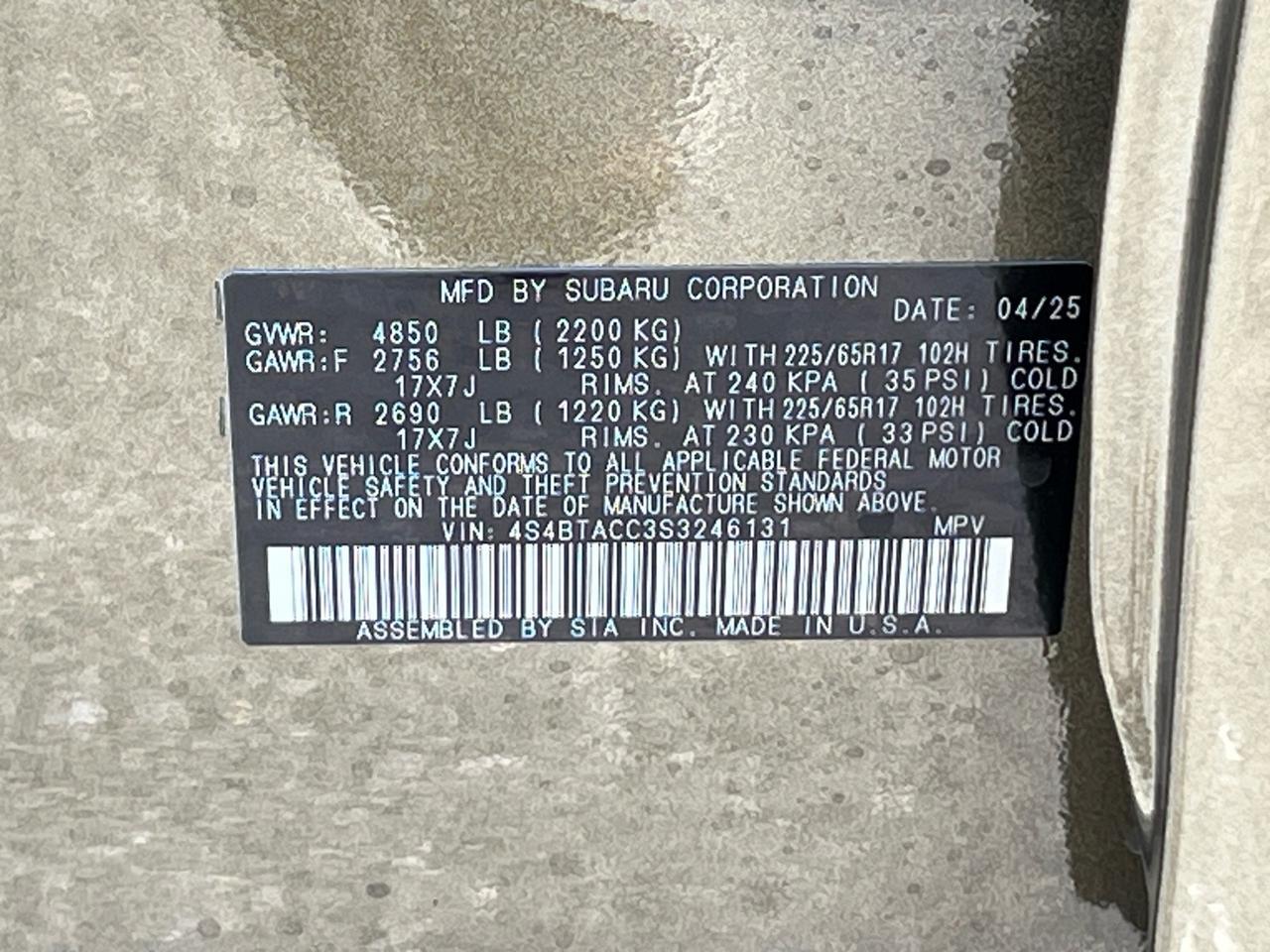 2025 Subaru Outback Premium Hagerstown MD