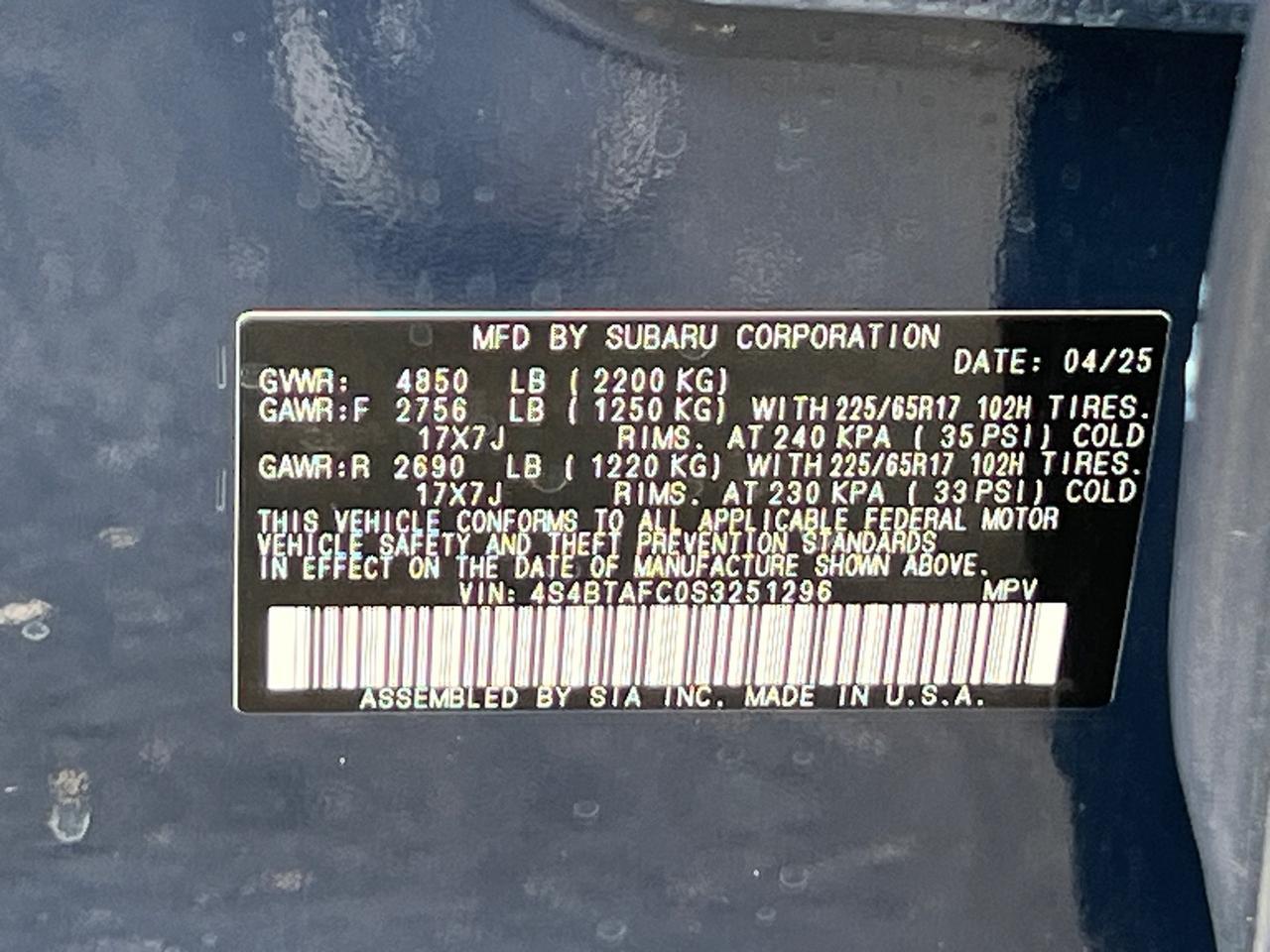 2025 Subaru Outback Premium Hagerstown MD