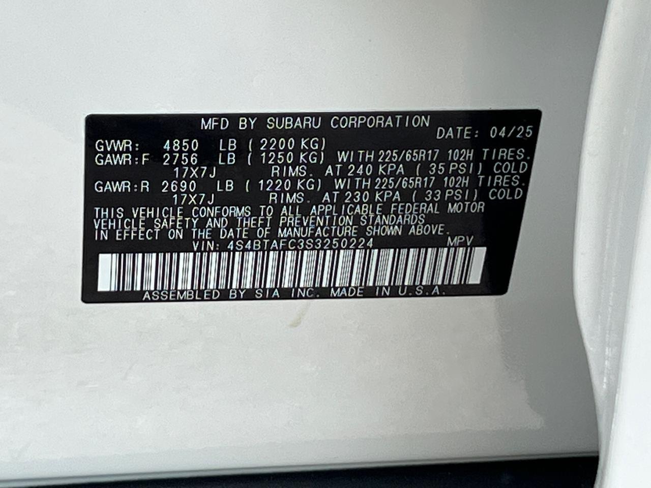 2025 Subaru Outback Premium Hagerstown MD