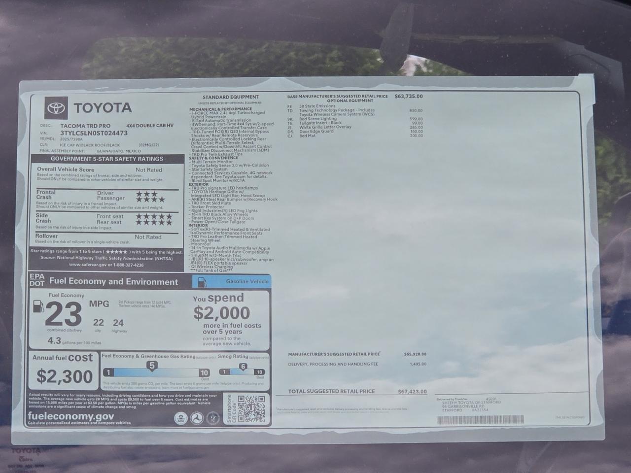 2025 Toyota Tacoma Hybrid TRD Pro Stafford VA