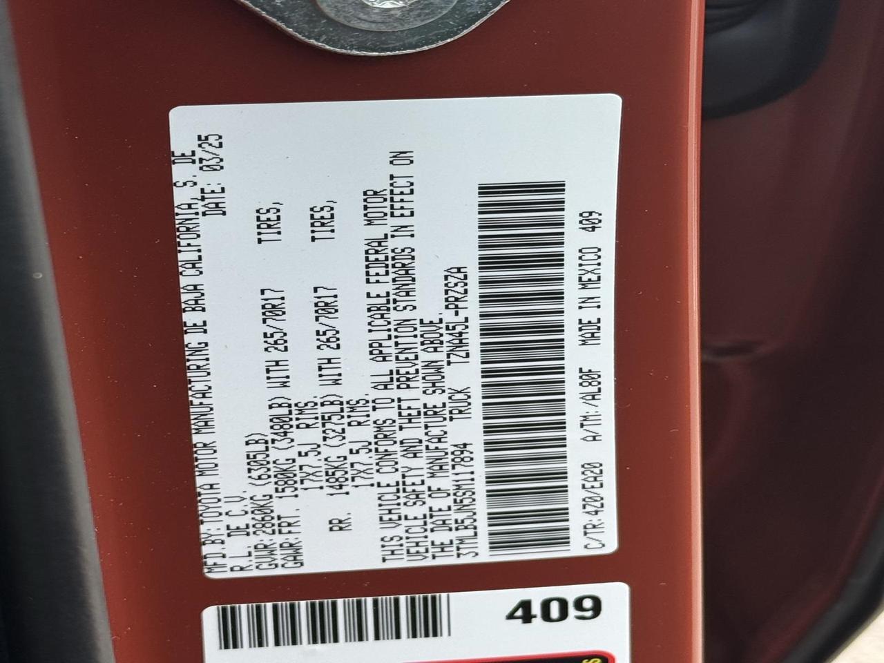 2025 Toyota Tacoma TRD Off-Road Fredericksburg VA