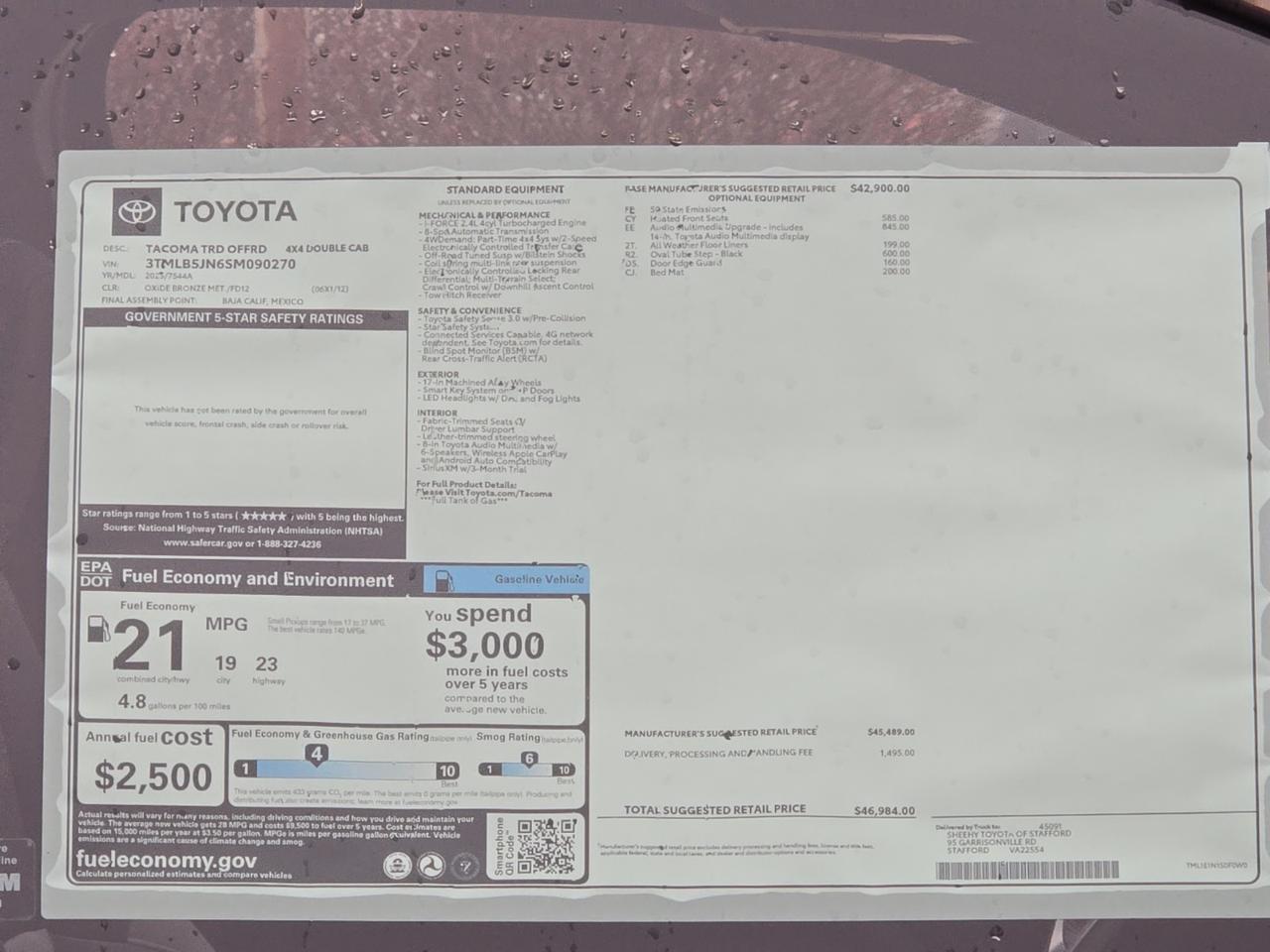 2025 Toyota Tacoma TRD Off-Road Stafford VA