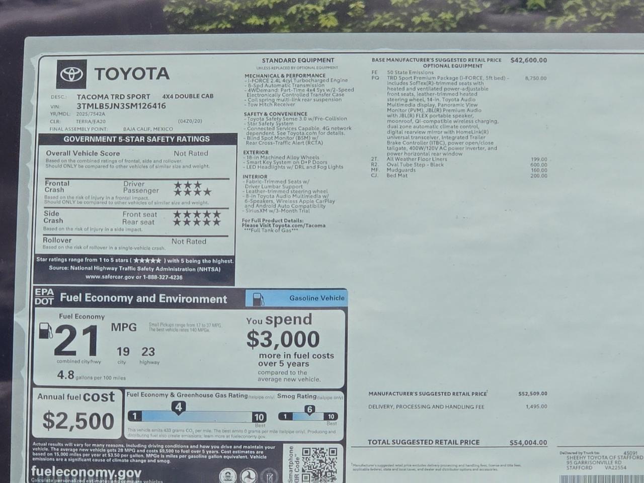 2025 Toyota Tacoma TRD Sport Stafford VA