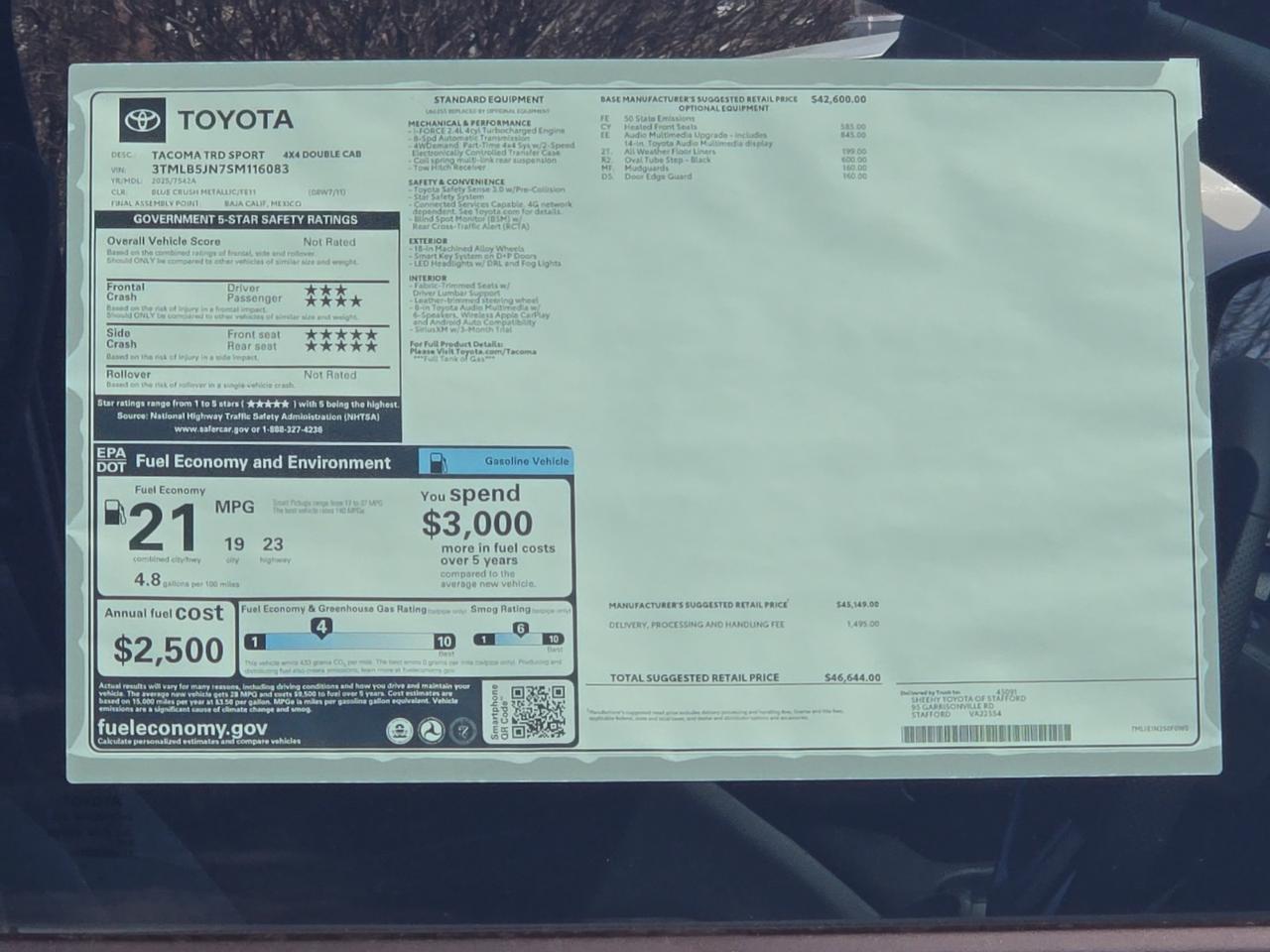 2025 Toyota Tacoma TRD Sport Stafford VA