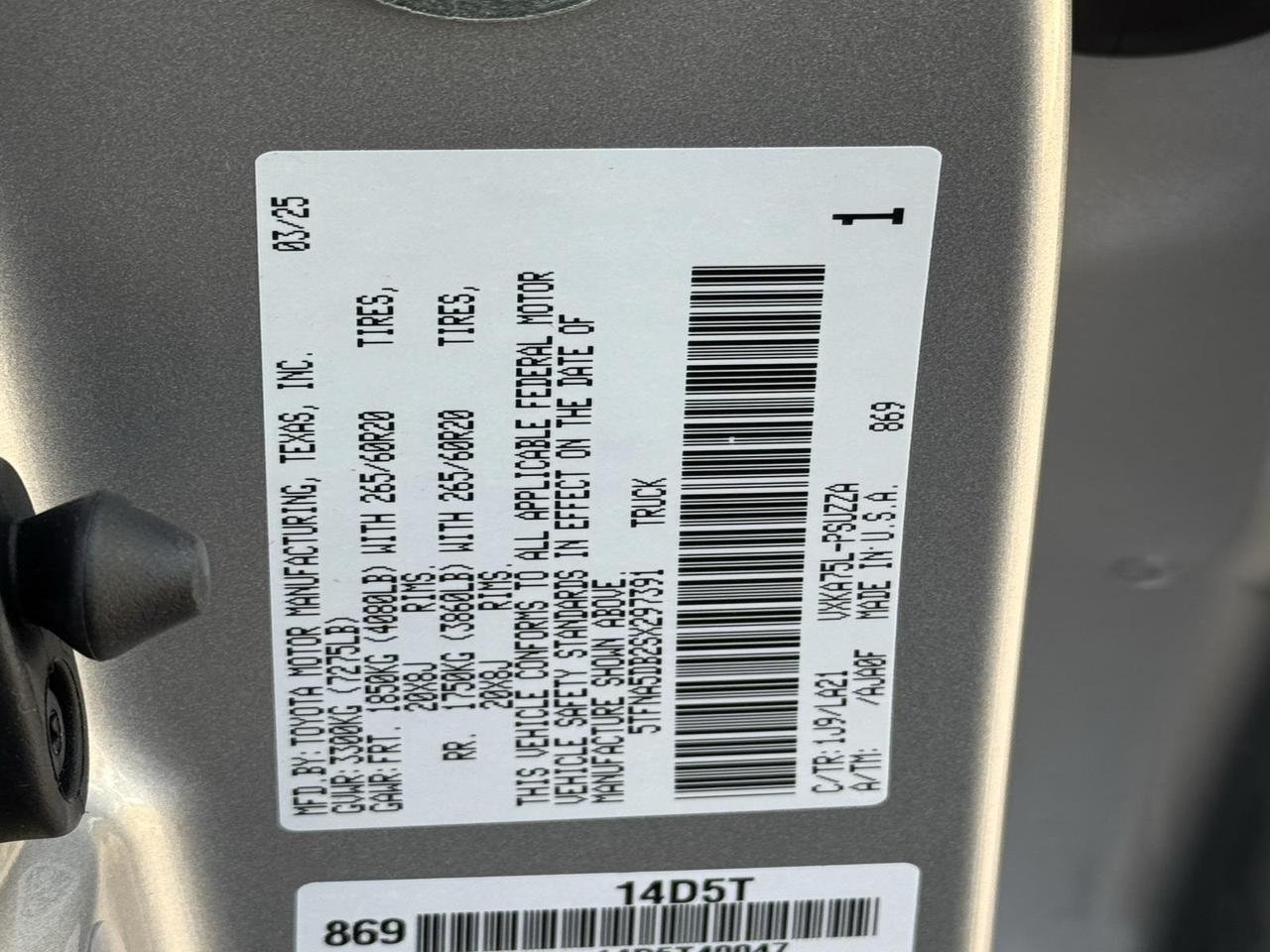 2025 Toyota Tundra Platinum Fredericksburg VA