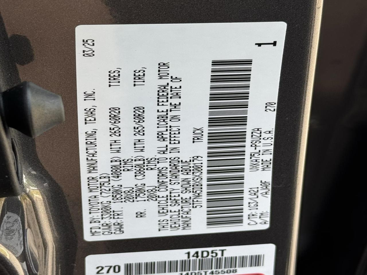 2025 Toyota Tundra Platinum Fredericksburg VA