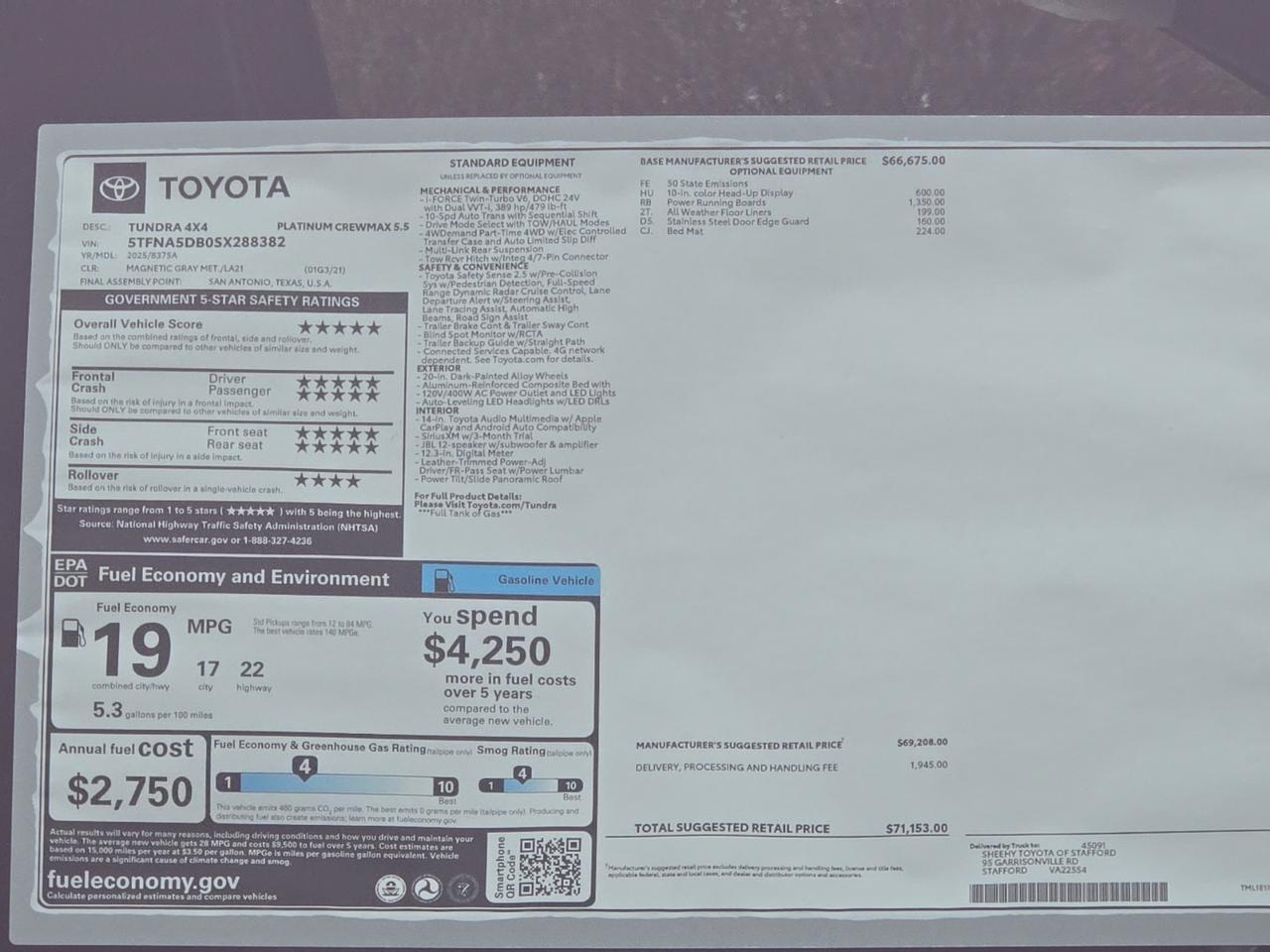 2025 Toyota Tundra Platinum Stafford VA