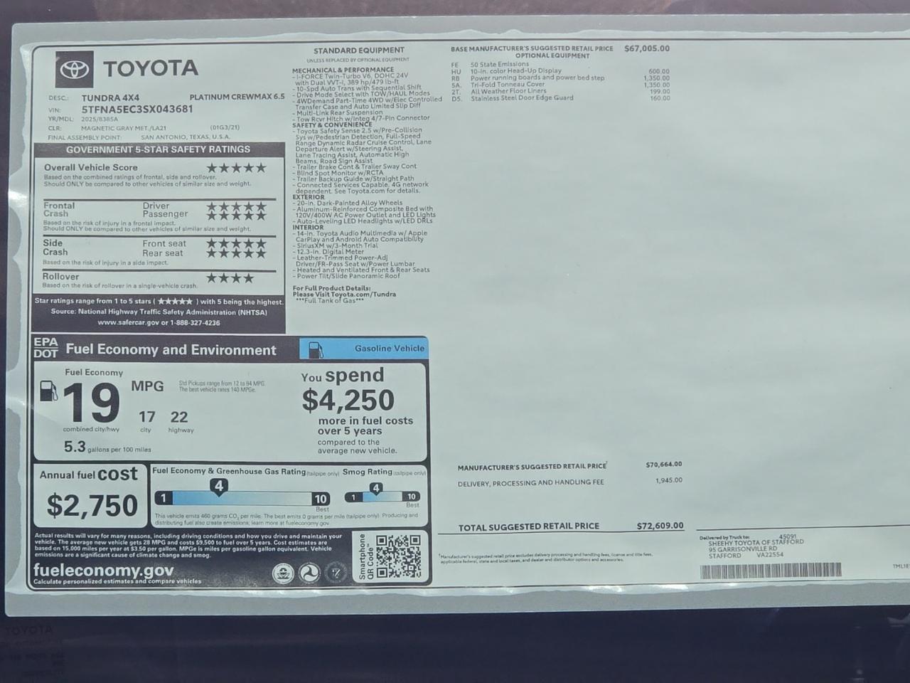 2025 Toyota Tundra Platinum Stafford VA