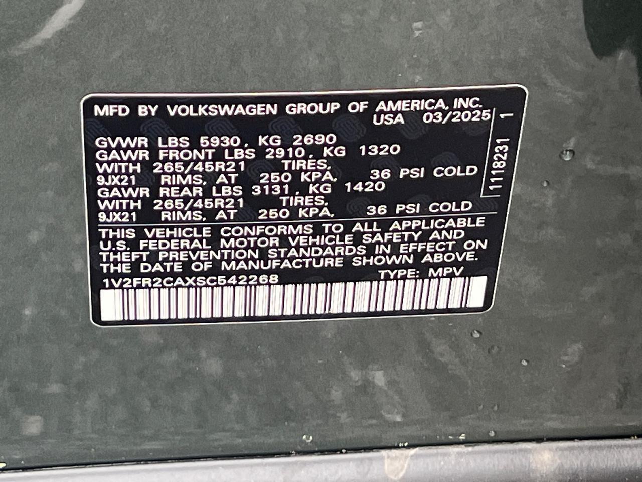 2025 Volkswagen Atlas 2.0T SEL Premium R-Line Hagerstown MD