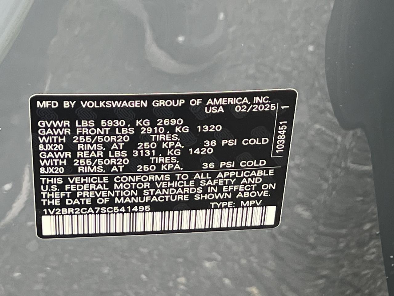 2025 Volkswagen Atlas 2.0T SEL Hagerstown MD