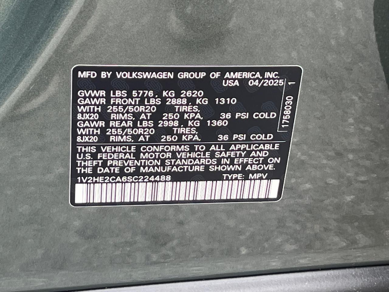 2025 Volkswagen Atlas Cross Sport 2.0T SE w/Technology Hagerstown MD